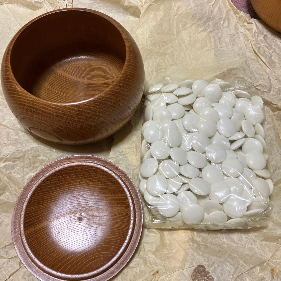 碁笥（ケヤキケース）碁石付