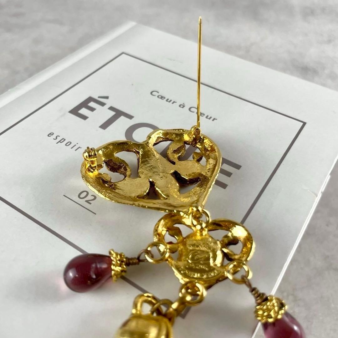 Christian Lacroix ヴィンテージ ハートマルチカラー　ブローチ