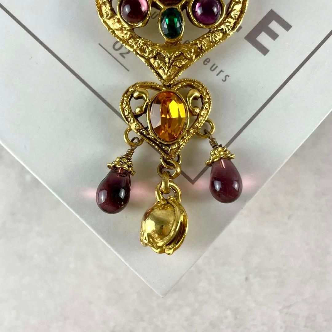 Christian Lacroix ヴィンテージ ハートマルチカラー　ブローチ