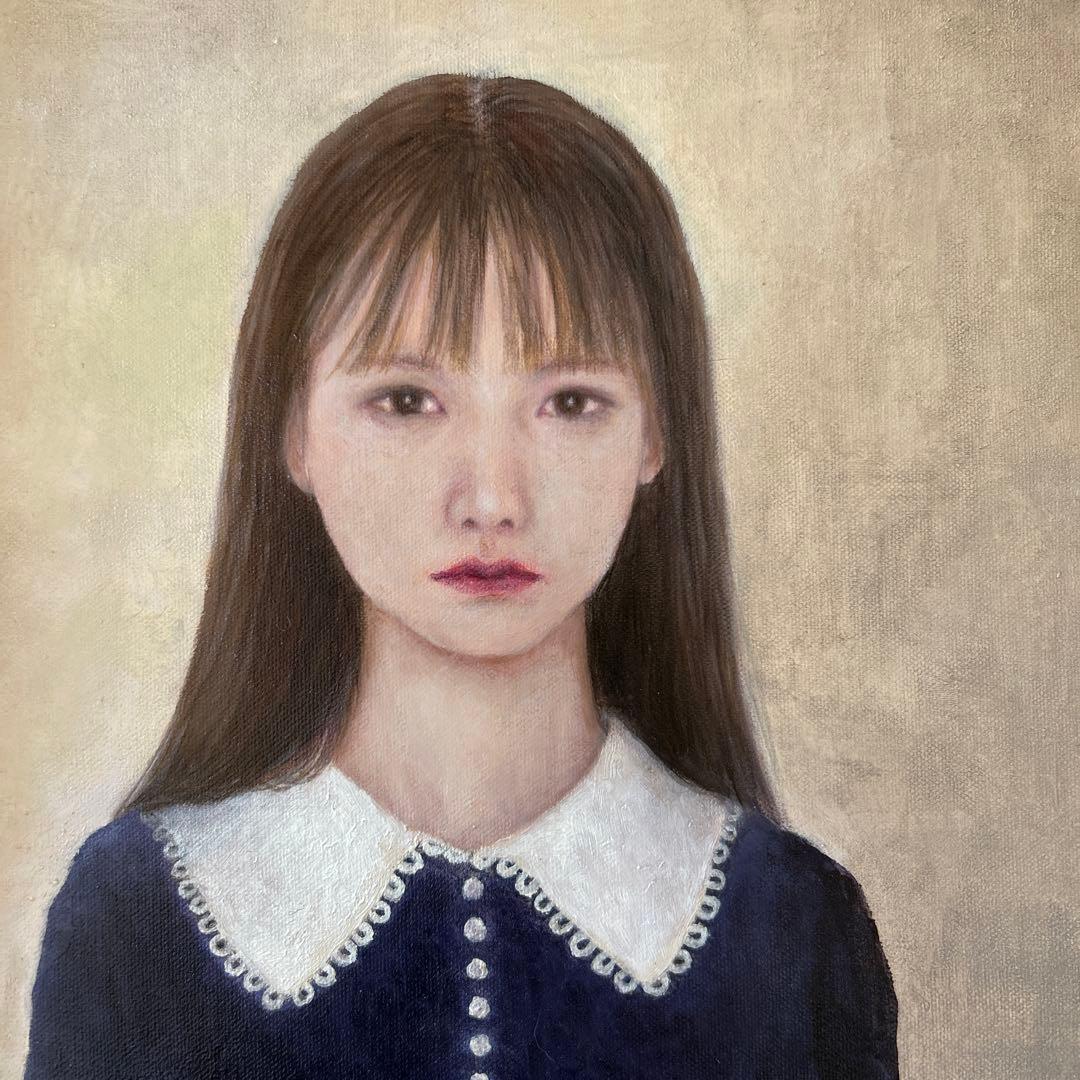 絵画　油彩画　少女　後藤敬ニ　「セプテンバー」