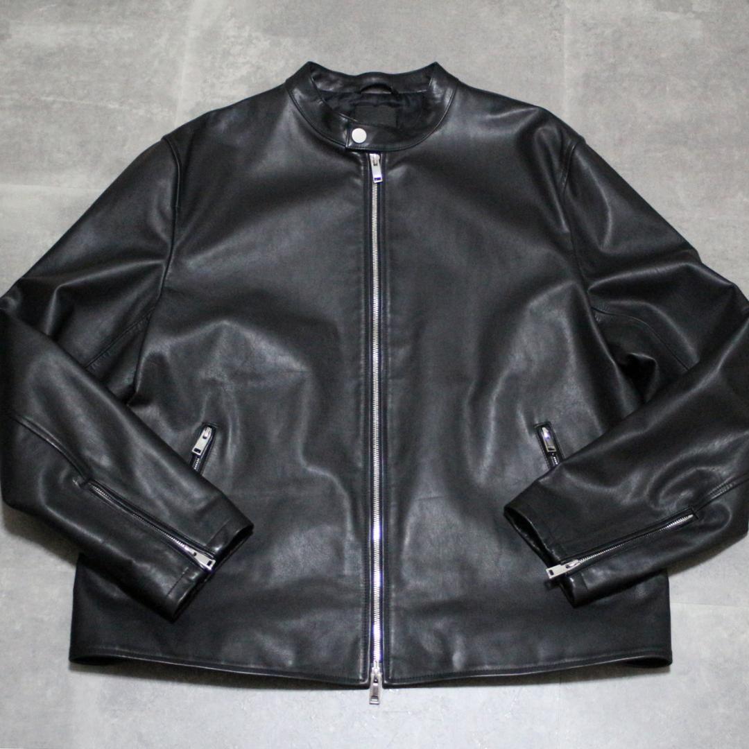 美品 大きいサイズ 9.9万円 Theory レザージャケットメンズ XXL 黒