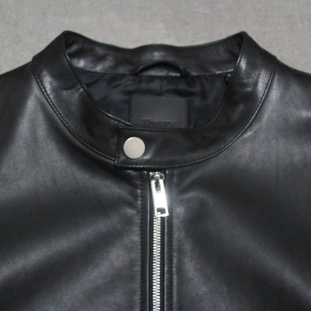 美品 大きいサイズ 9.9万円 Theory レザージャケットメンズ XXL 黒