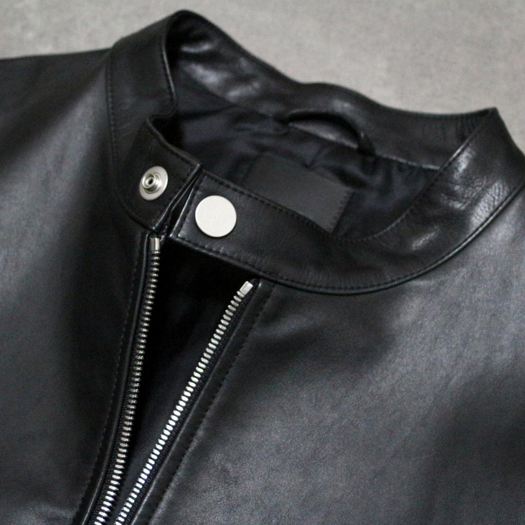 美品 大きいサイズ 9.9万円 Theory レザージャケットメンズ XXL 黒