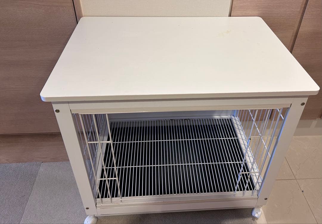 中古犬用ケージ ホワイト 78x56x70cm