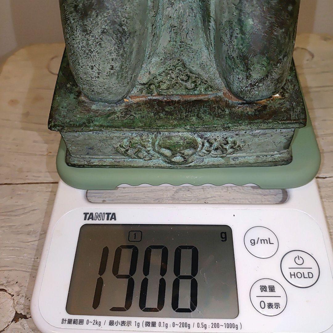 青銅 牛頭人型 彫刻 約28cm　チベット仏教の牛頭法王