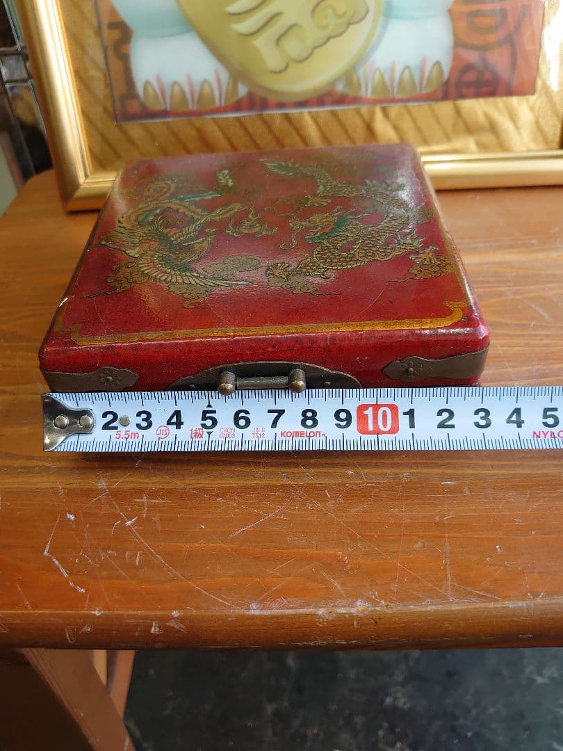 開運 風水盤 中国製 アンティーク 龍 鳳凰 デザイン