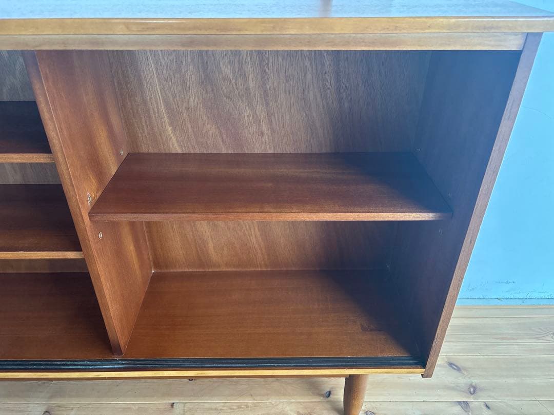 北欧ヴィンテージ　チーク　ガラスキャビネット