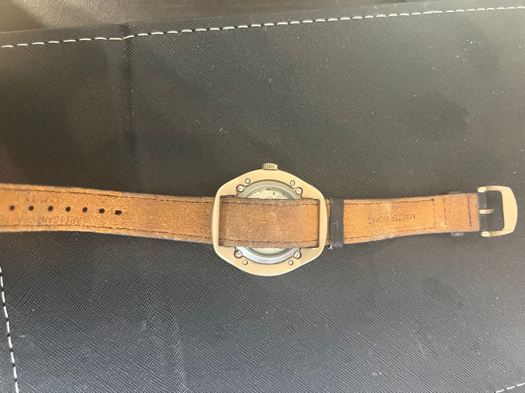 MASTER WORKS 自動巻き時計 ネイビー　 機械式腕時計