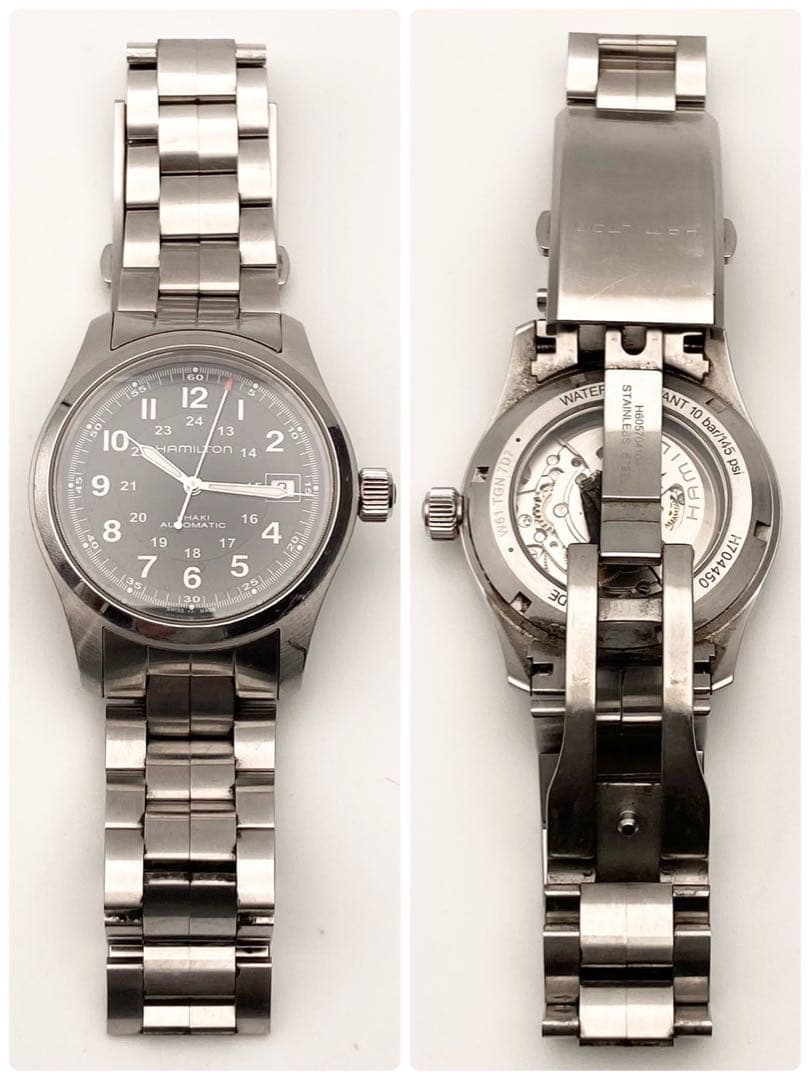 【稼働】Hamilton カーキフィールド 自動巻き 腕時計 デイト メンズ