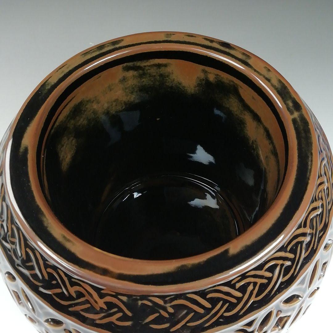 Ｔ９９２　水指　『古瀬戸　七宝透』『加藤藤城 造』『塗師　湖彩』　共箱　茶道具