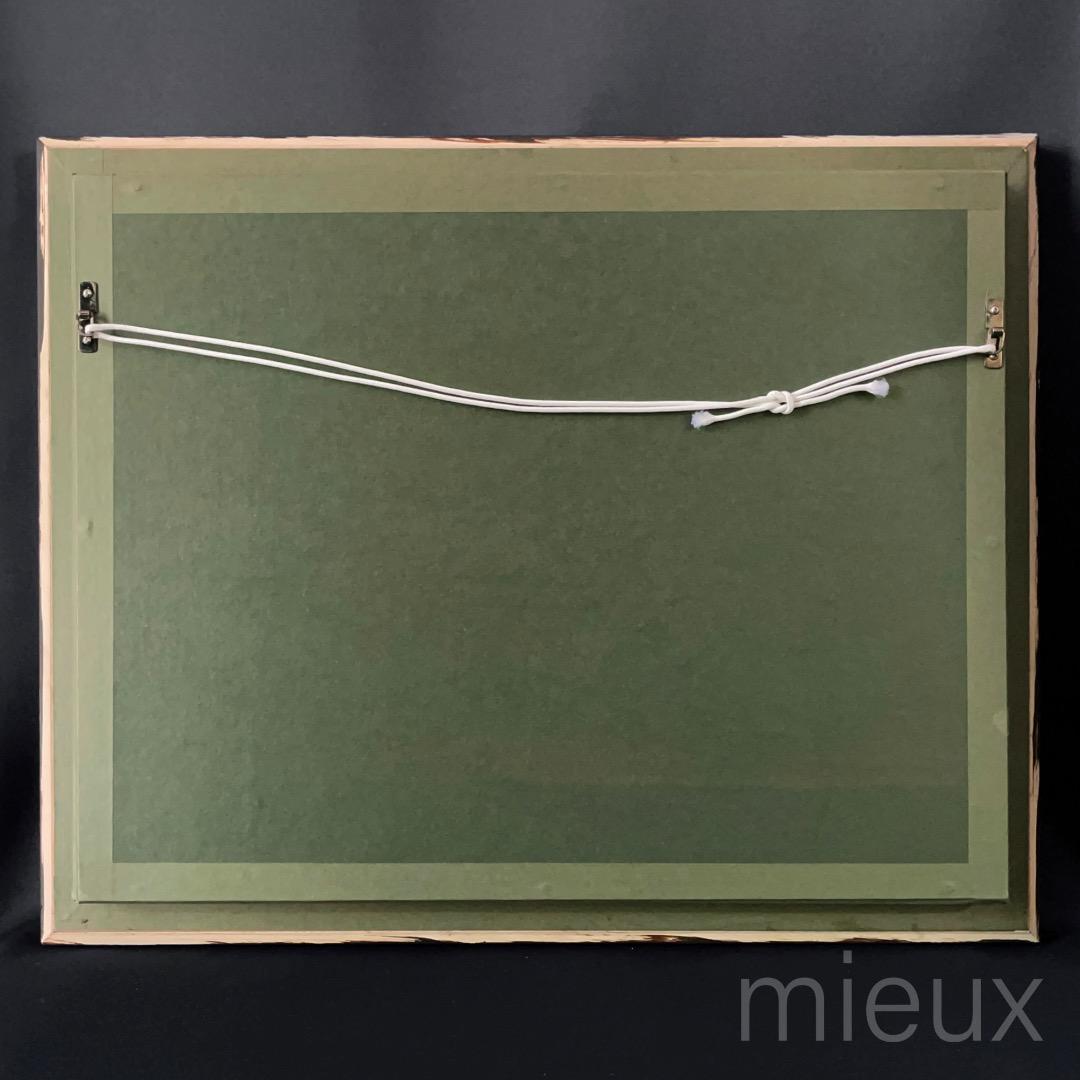 小川童鬼「人乾期水壺争奪鏡」水彩 額付 中古 美品