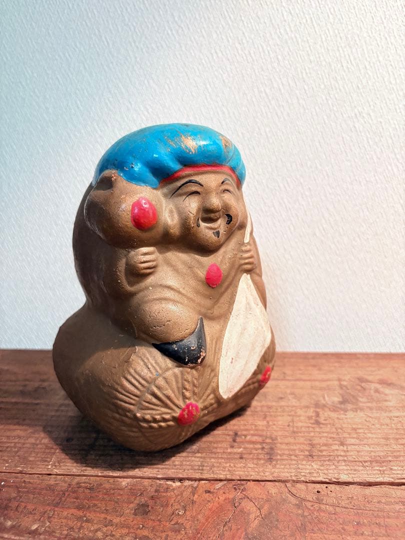 恵比寿大黒 貯金箱 縁起物 置物 骨董 七福神 陶製 2体セット 古道具