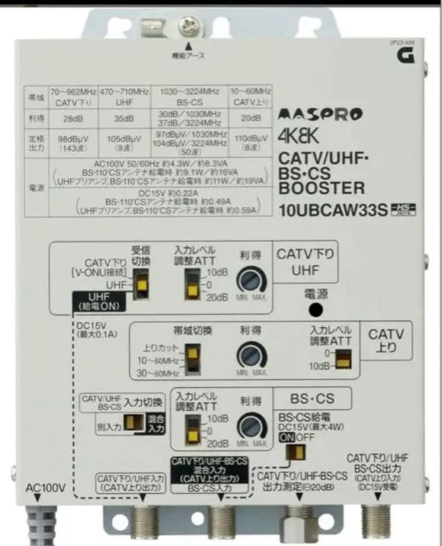 マスプロ 4K・8K衛星放送（3224MHz）対応 共同受信用