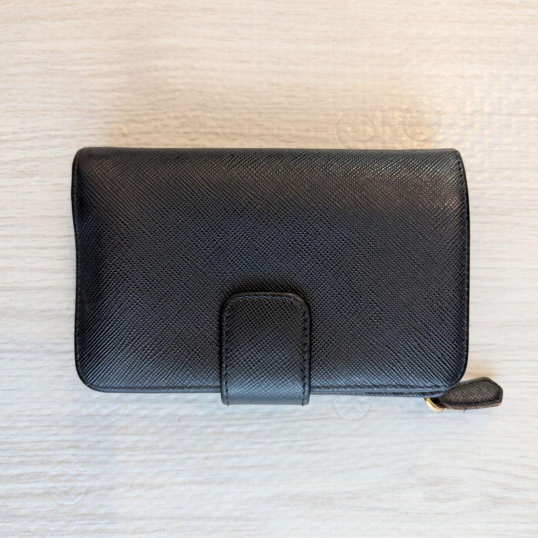 PRADA サフィアーノ 二つ折り財布 黒 1ML225 ギャランティ付