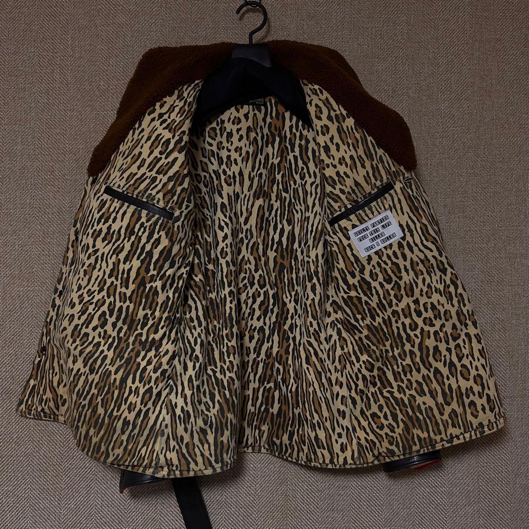 【美品】WAKOMARIA ギャングコート レザー ボア付き ライダース