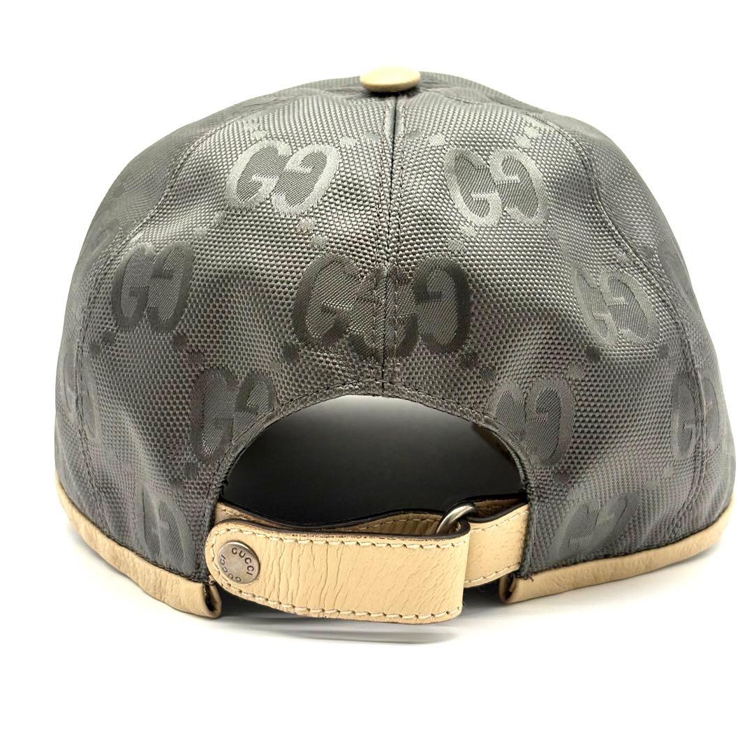 【未使用品級】グッチ GGナイロン レザー　Off The Grid キャップ