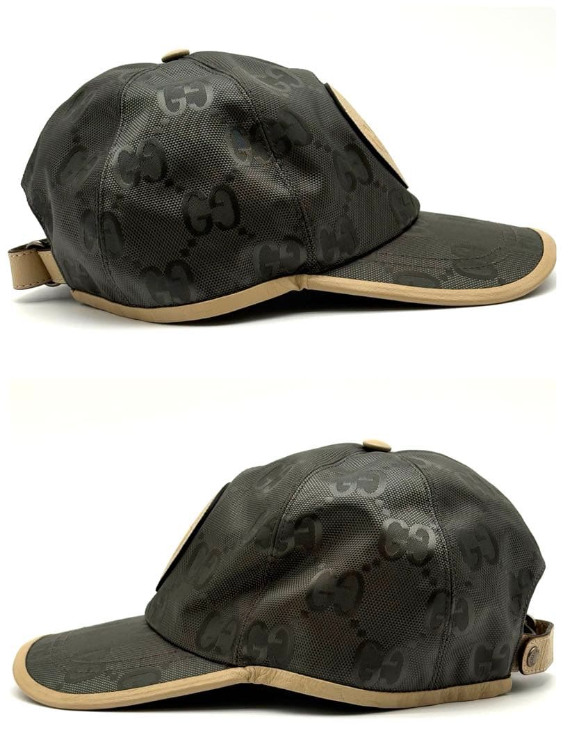 【未使用品級】グッチ GGナイロン レザー　Off The Grid キャップ