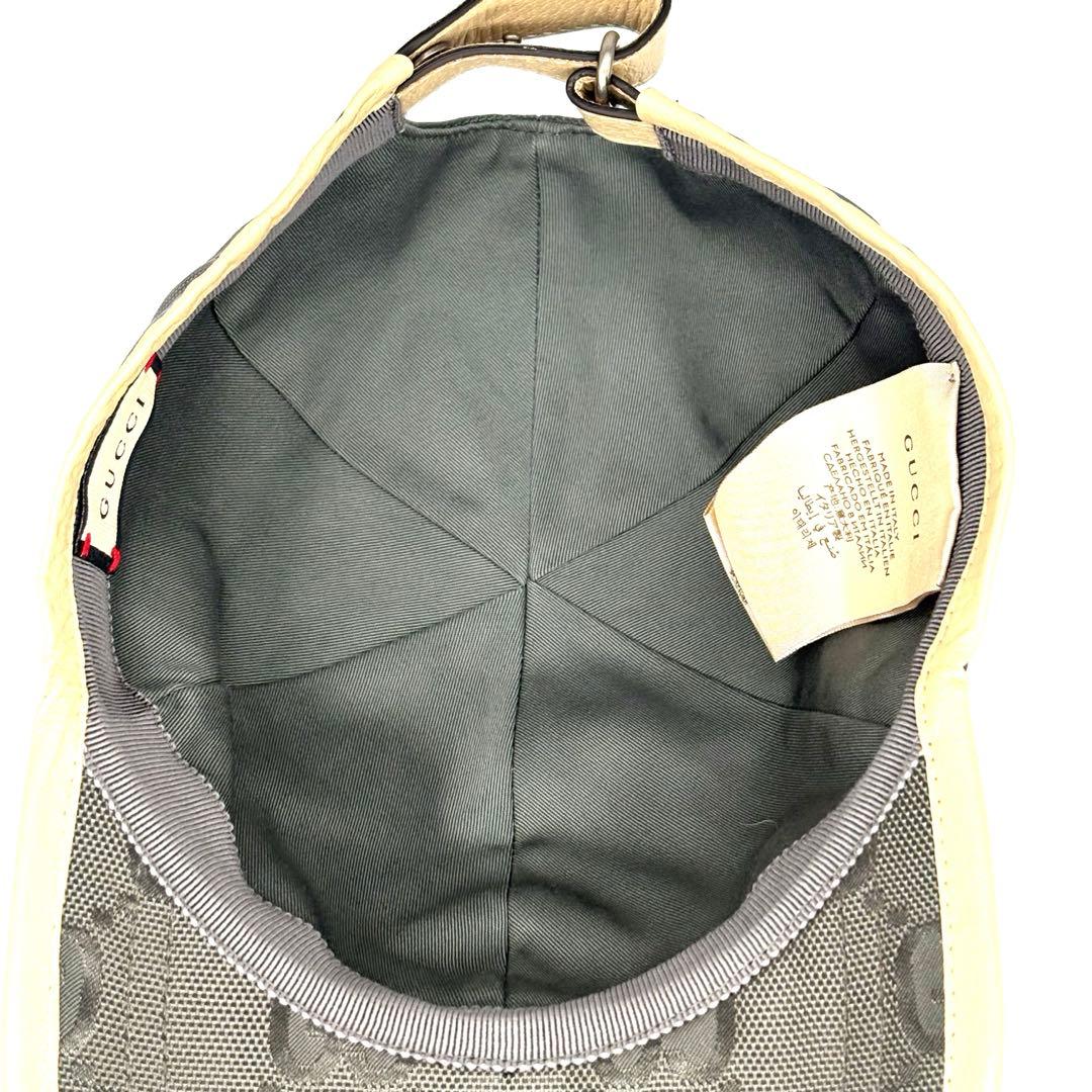 【未使用品級】グッチ GGナイロン レザー　Off The Grid キャップ