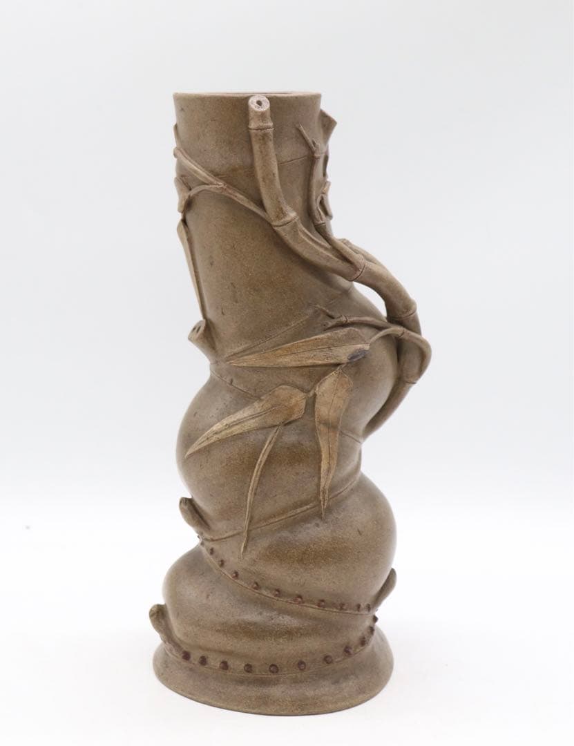 中国　黄泥竹型筆入　在銘　送料込み1117