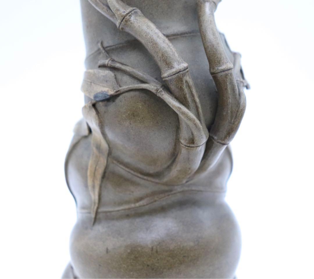 中国　黄泥竹型筆入　在銘　送料込み1117