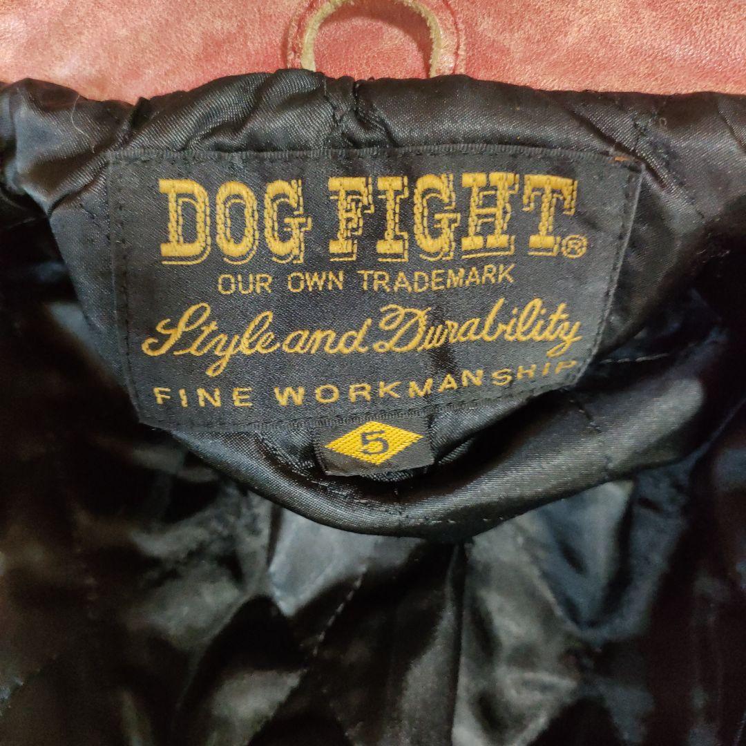 M*n様 レア　良品　ドッグファイト レザーシングルライダース　レッド　ダメージ