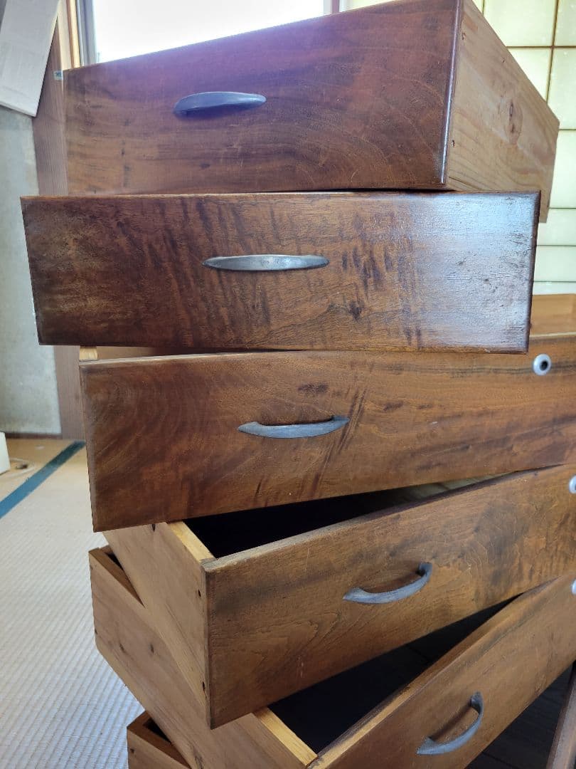 ✅訳あり/ 昭和レトロ 木製タンス 7引き出し ブラウン