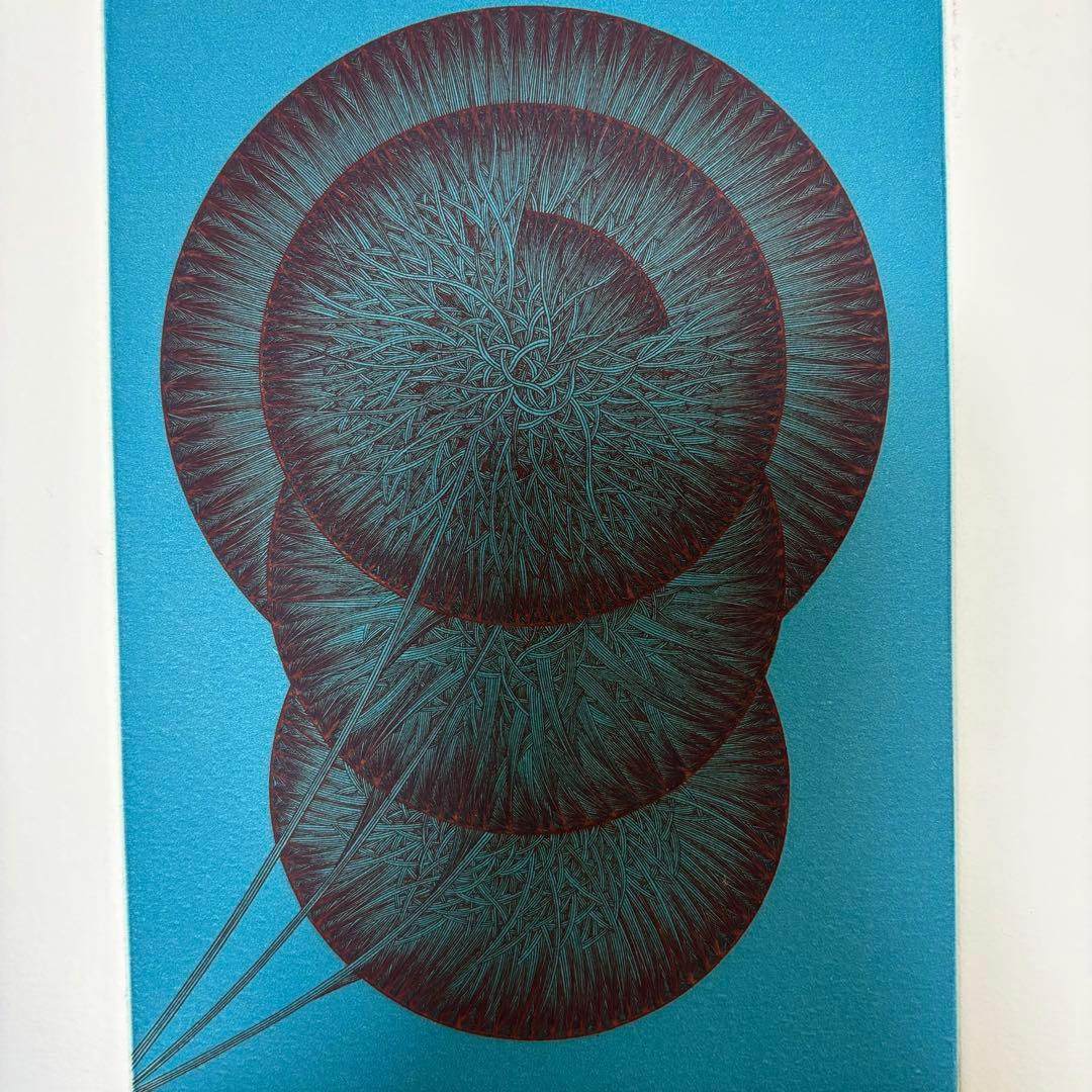 木原康行 銅版画「planets」直筆サイン 1982年 絵画 シートのみ