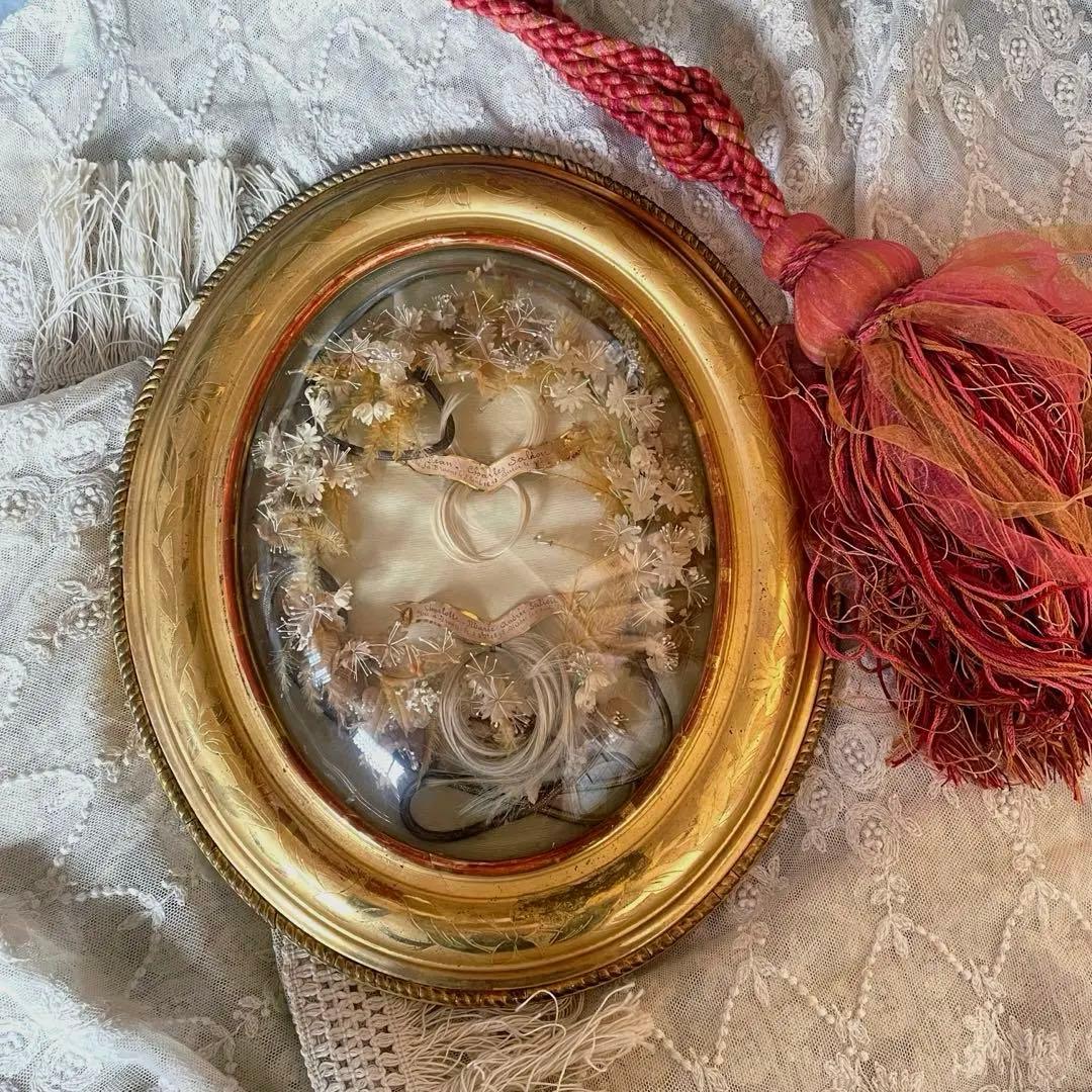 19世紀アンティークルリケール遺髪物