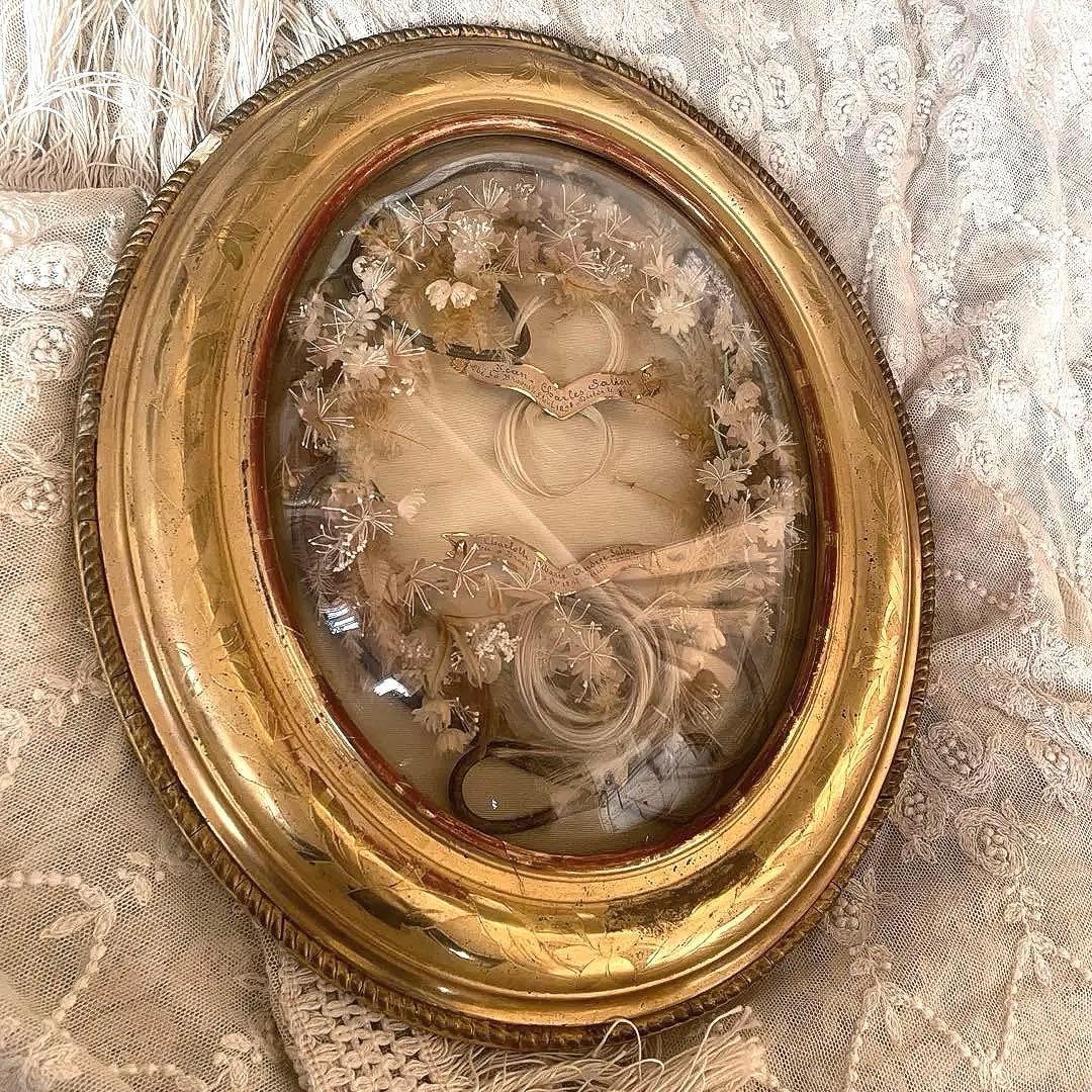 19世紀アンティークルリケール遺髪物