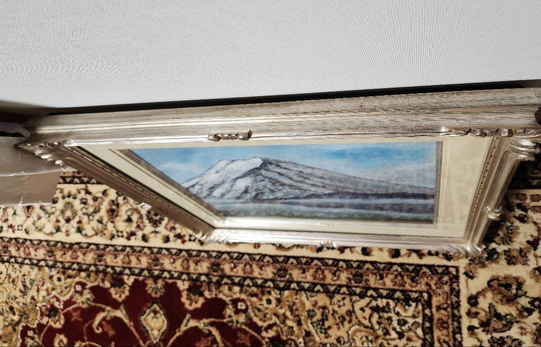 油絵■富士山風景画　額縁付き