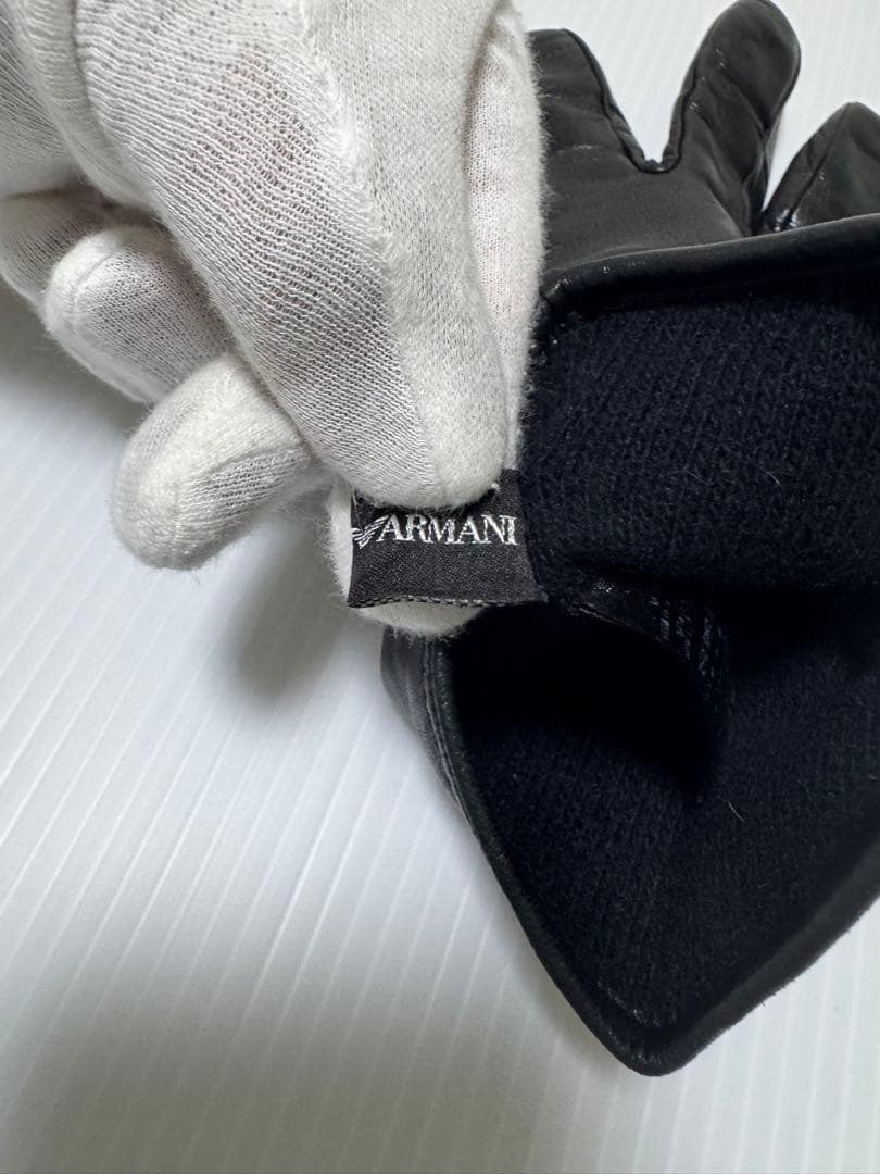 【美品】アルマーニ　ラムレザー手袋　裏地ウール付