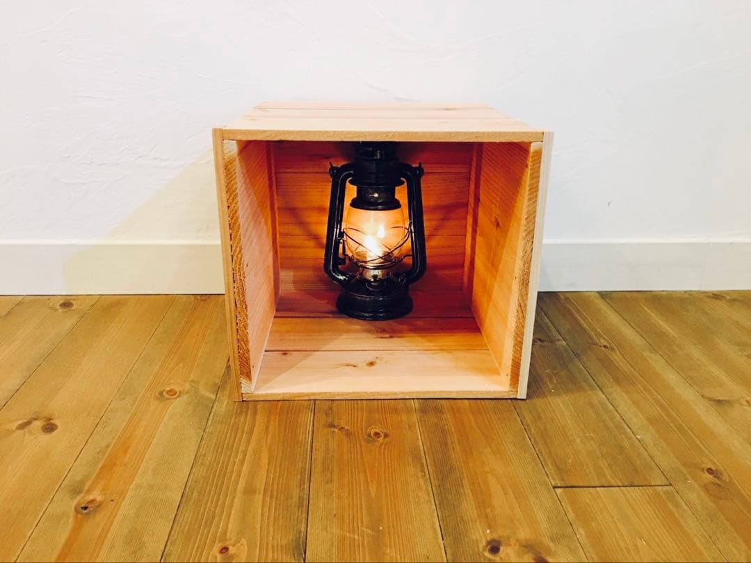 新品 焼き目 りんご箱 角箱 2箱 / 小物入れ 収納 ラック ケース シェルフ