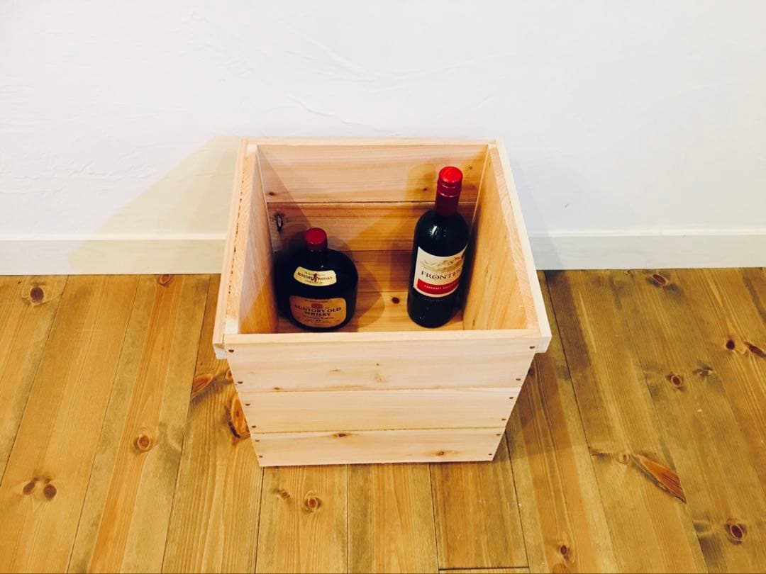 新品 焼き目 りんご箱 角箱 2箱 / 小物入れ 収納 ラック ケース シェルフ