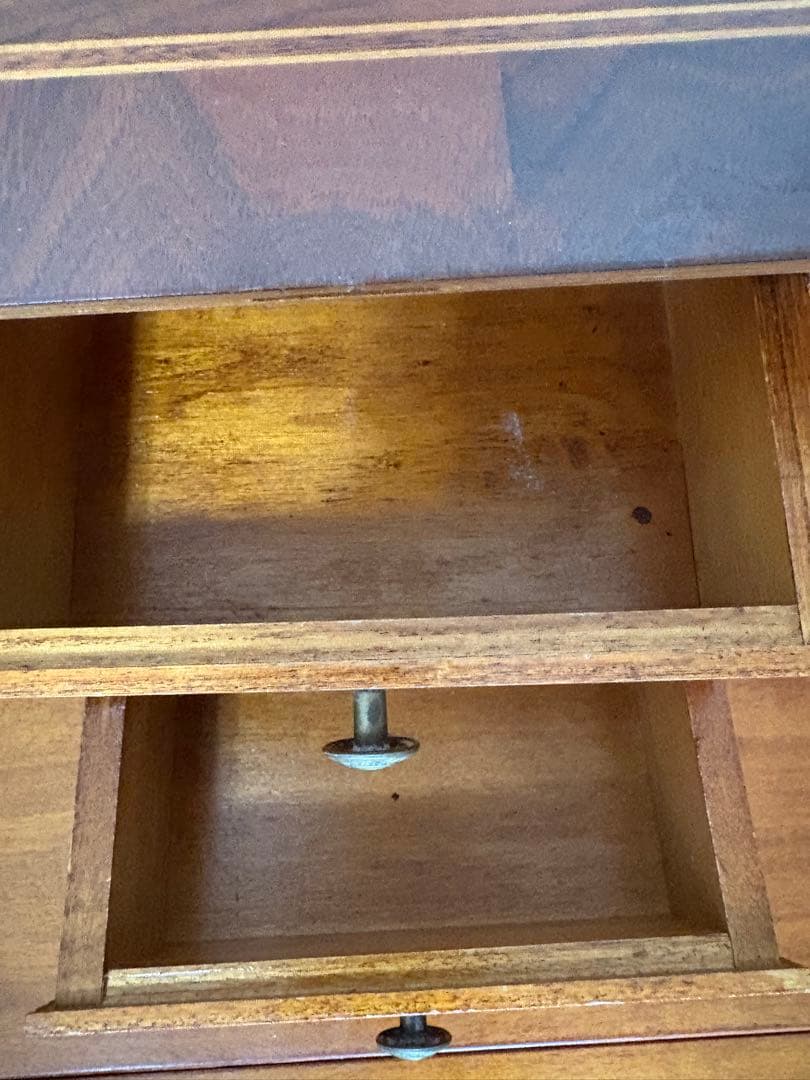 アンティーク イタリア ライディングビューロー 鍵付き 猫脚 象嵌 店舗 什器