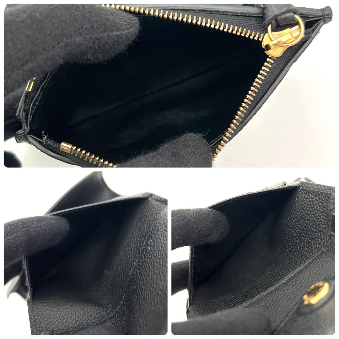 【美品】ルイヴィトン アンプラント 三つ折り財布 ヴィクトリーヌ ブラック