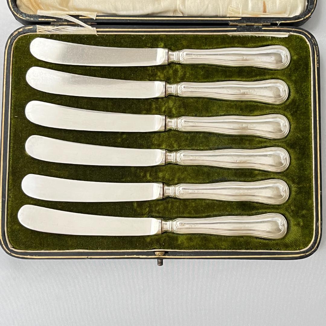 【Mappin & Webb】【純銀ハンドル】 ティーナイフ 6本 ケース