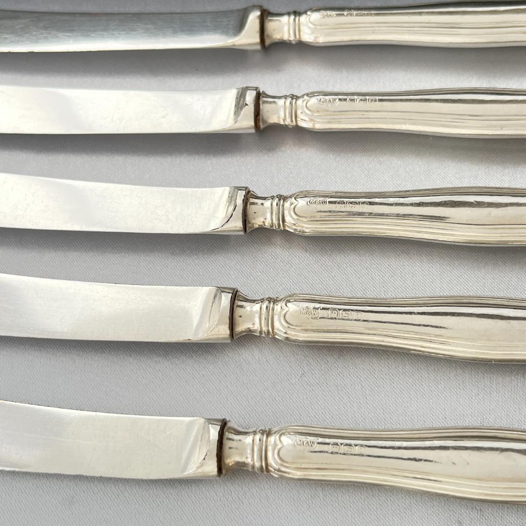 【Mappin & Webb】【純銀ハンドル】 ティーナイフ 6本 ケース