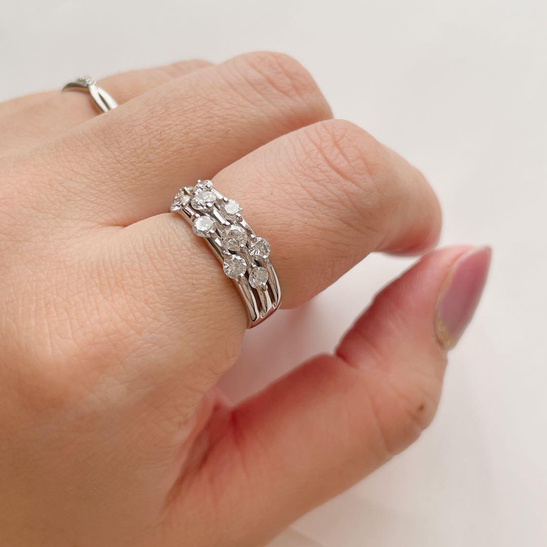 pt900 1.02ct 天然ダイヤモンドデザインリング