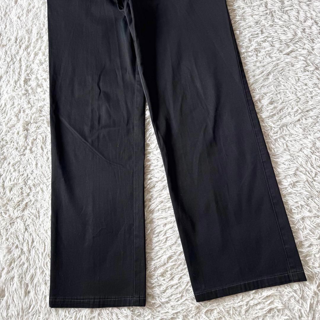 極美品　PRADA プラダ　ストレッチ　チノパン　ラバーロゴ　三角ロゴ　32 黒