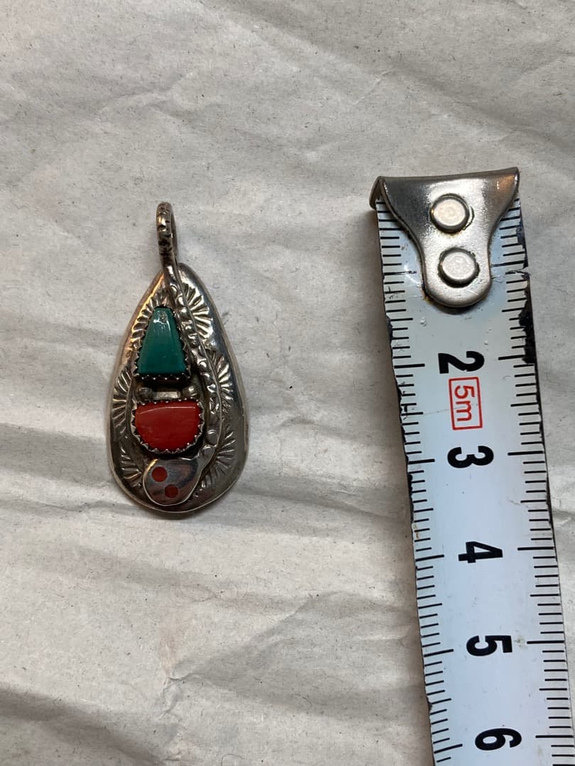 ミズ 刻印 ズニ族 ターコイズ SILVER ペンダント