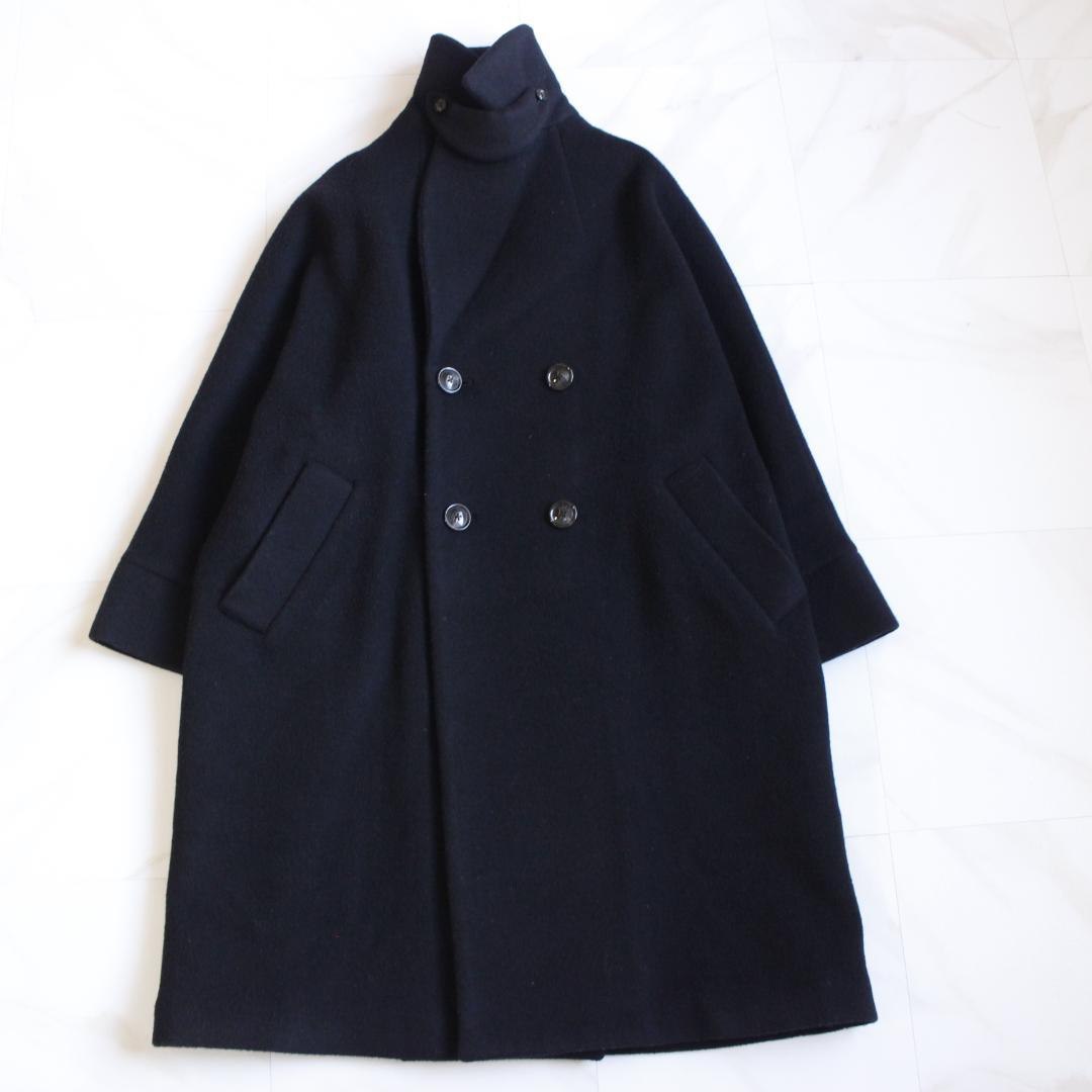 TICCA テントコート Fサイズ ブラック ウール ダブルボタン