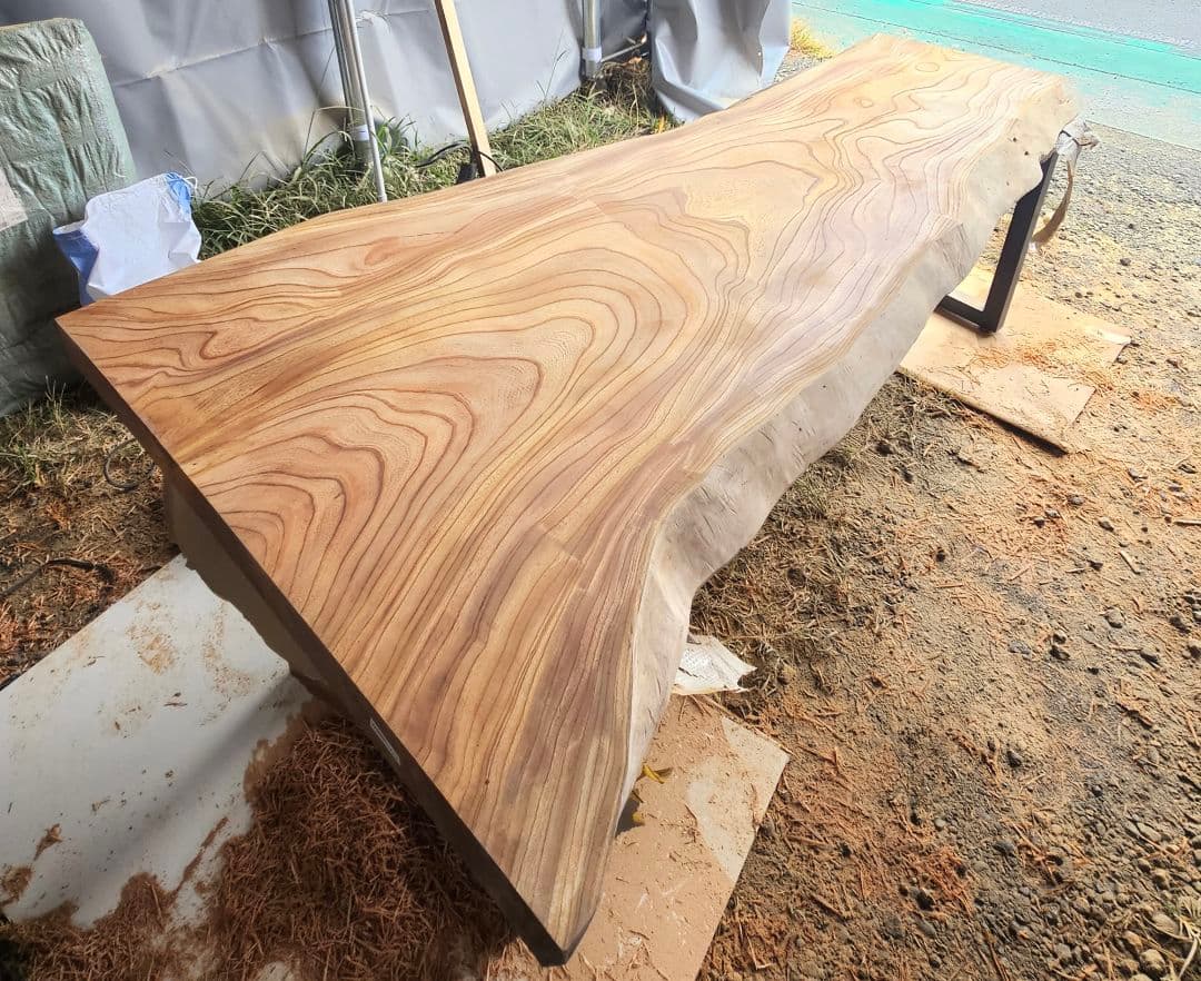 欅　一枚板　ダイニング　テーブル　カウンター　玉杢　杢　ウォールナット　栃　座卓