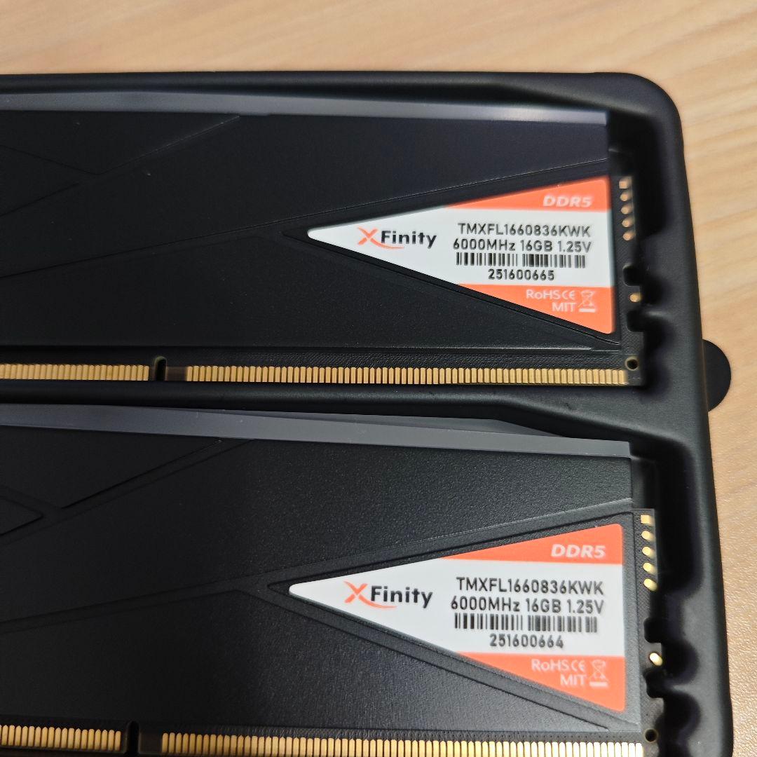 新品 PC5-48000 DDR5 6000 32GB　X Finity @