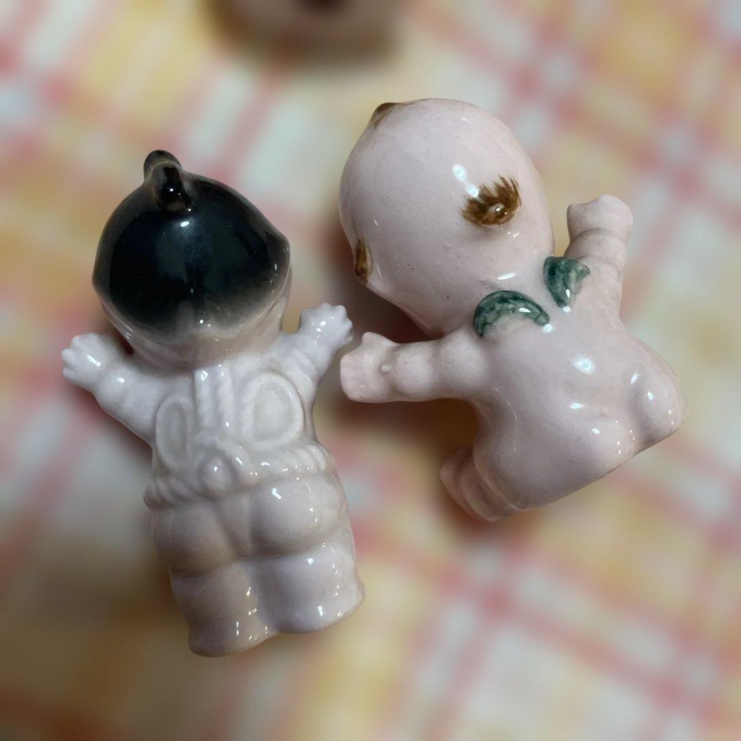 キューピー　お相撲　相撲　昭和レトロ　昭和　レトロ　ヴィンテージ 陶器 置物