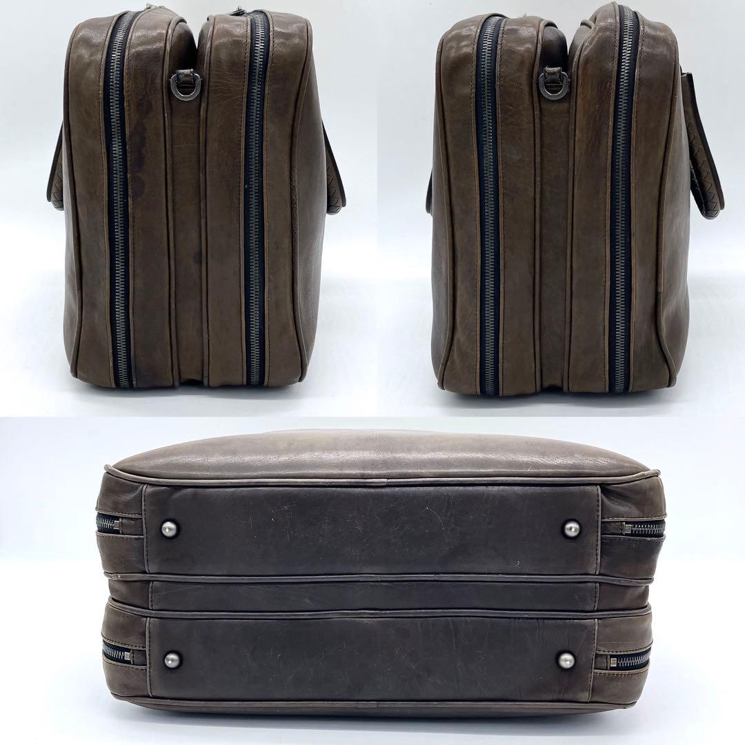 【BOTTEGA VENETA】ビジネスバッグ　イントレチャート　レザー　茶色