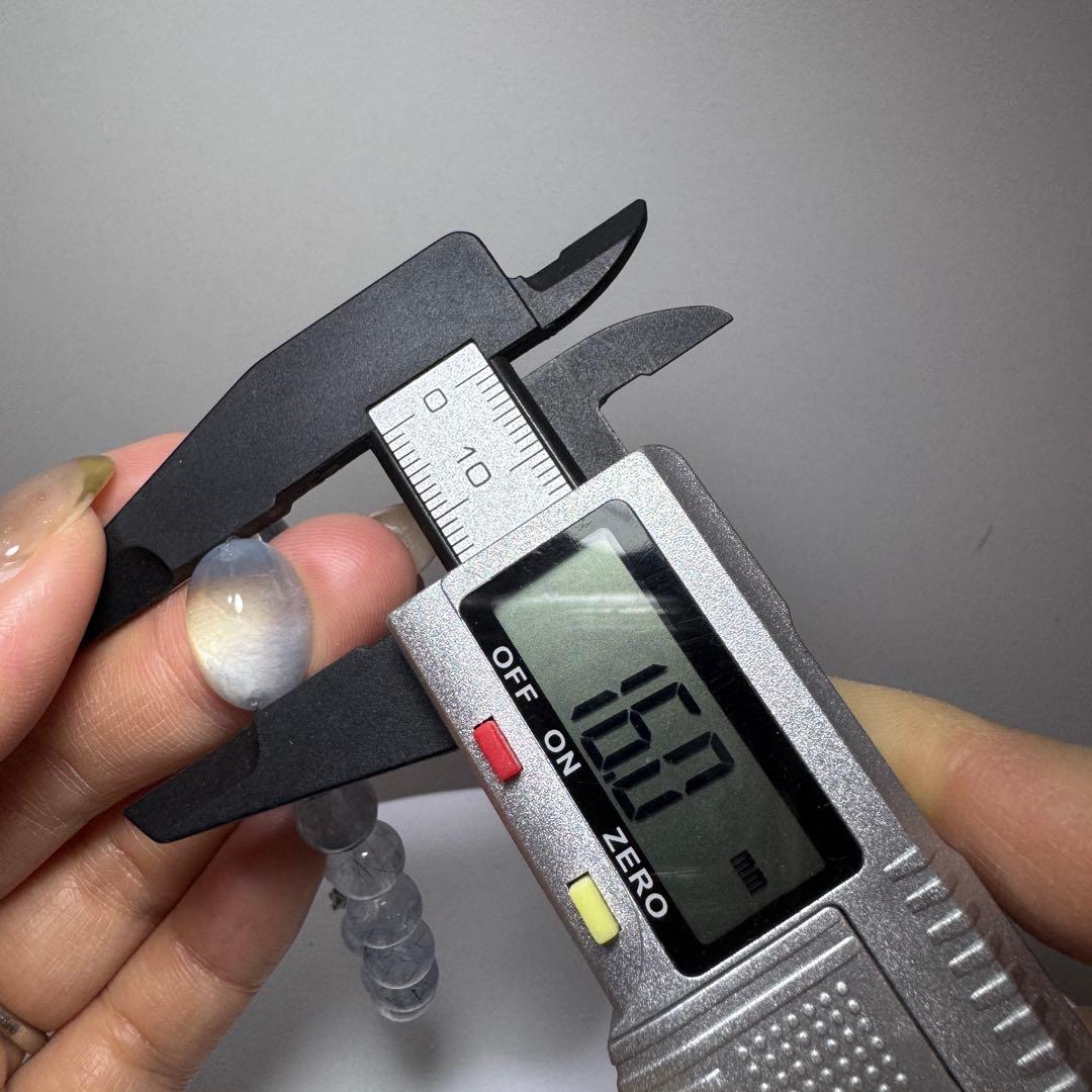 一点物　天然石　ハンドメイドブレス　ブルー　サゲニティッククォーツ　サゲ