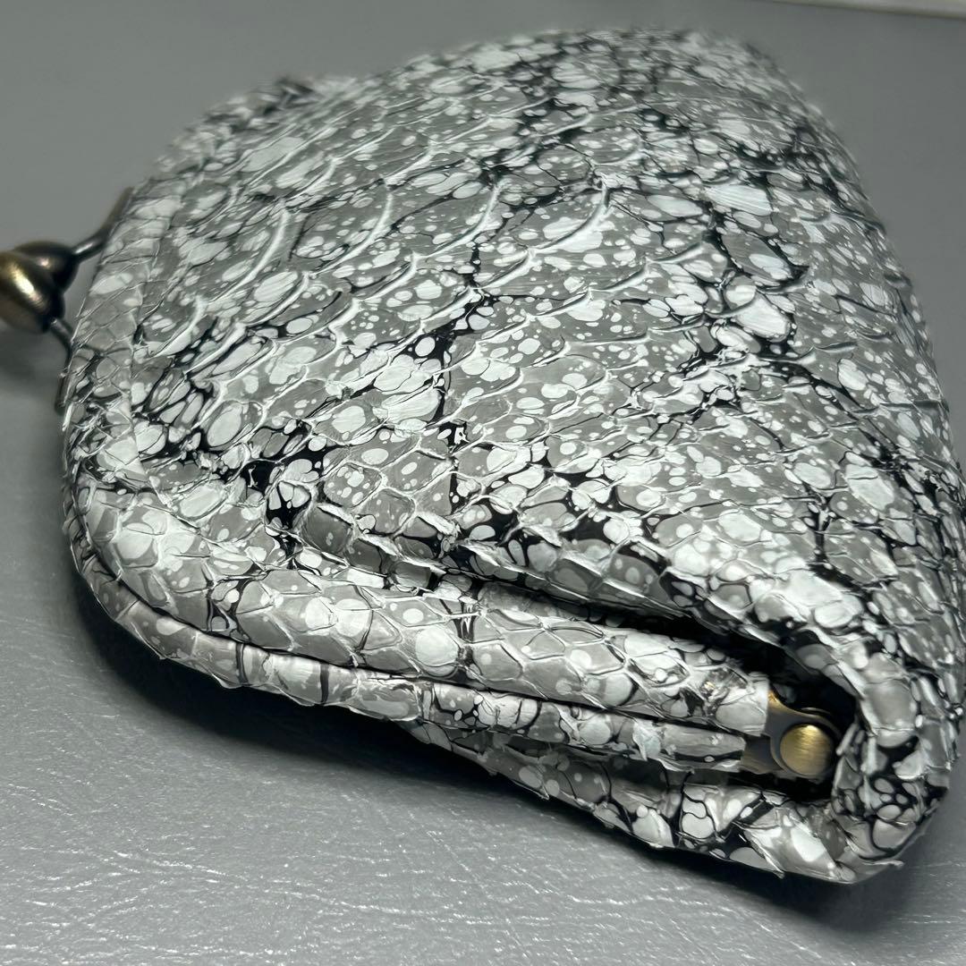 デ*丸様 genten ゲンテン 墨流し　がま口財布　さいふ　パイソン