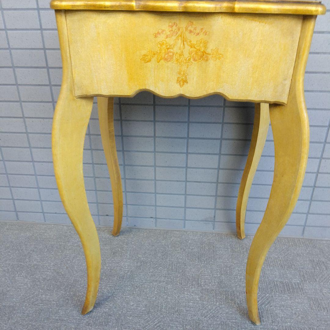 ハンドメイド　トールペイント　猫脚コーヒーテーブル　アンティーク調