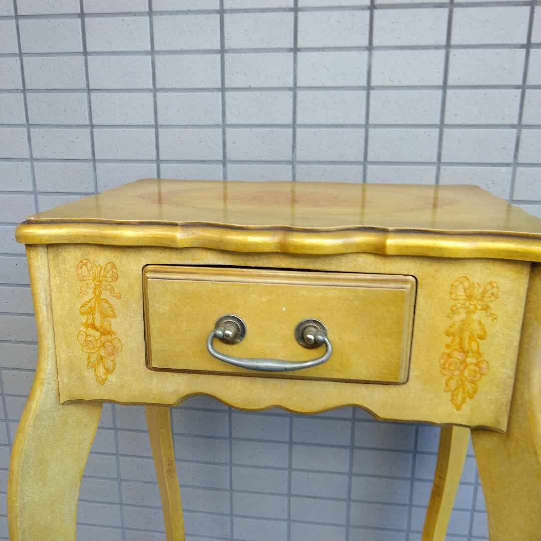 ハンドメイド　トールペイント　猫脚コーヒーテーブル　アンティーク調