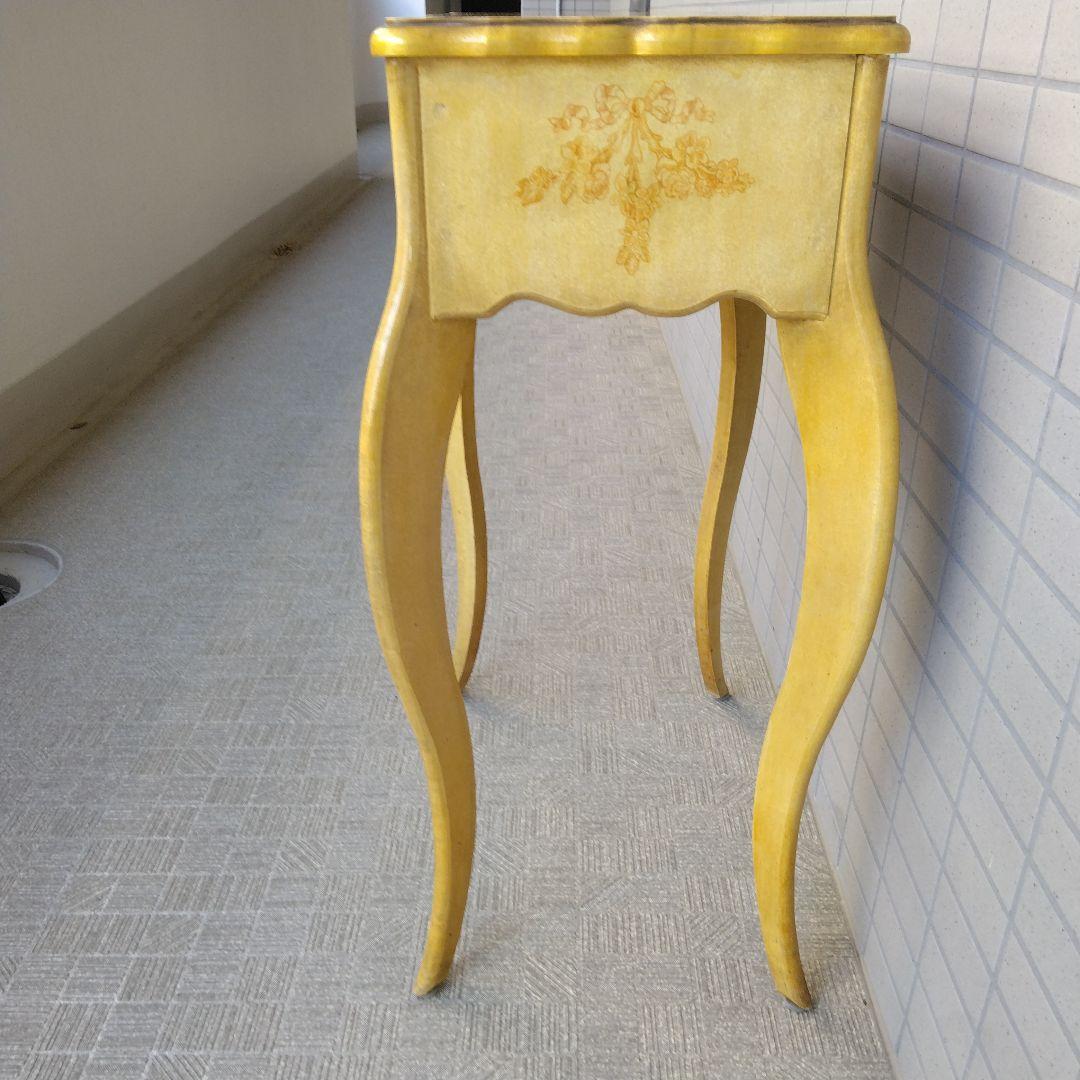 ハンドメイド　トールペイント　猫脚コーヒーテーブル　アンティーク調